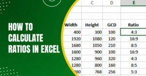 How To Calculate Ratios In Excel