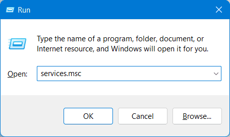 Open the Start Menu and look for Services